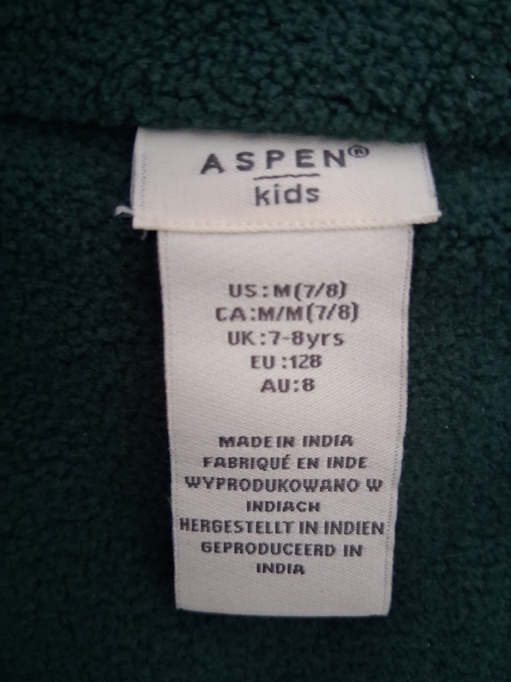 Quilted Green Kid's Fleece Lined Vest Navy Trim Boy's Size 7-8 Years Outdoors - Picture 4 of 8